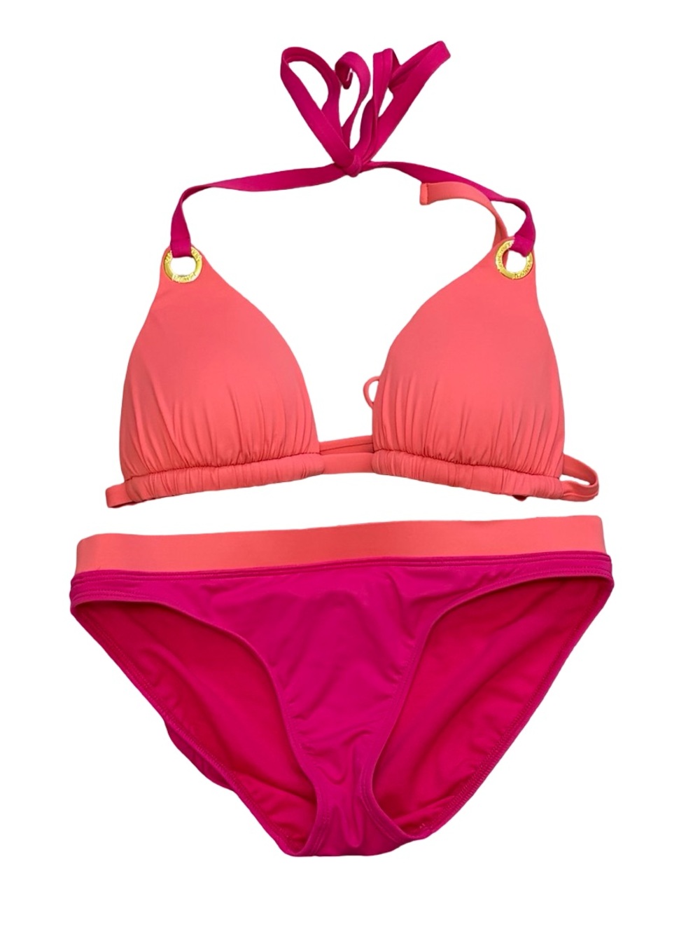 Lauren Ralph Lauren Y2K Two-Tone Pink Bikini Set - Size 6